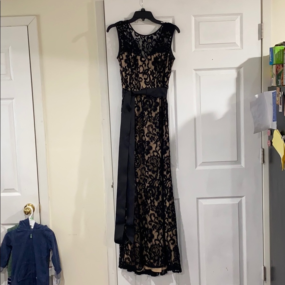 Black lace overlay dress